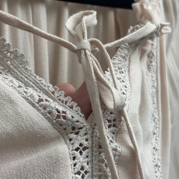 Off Shoulder Milkmaid Peasant Long Sleeve Ruffle Blush Pink Coquette Top Size XS - Picture 5 of 9